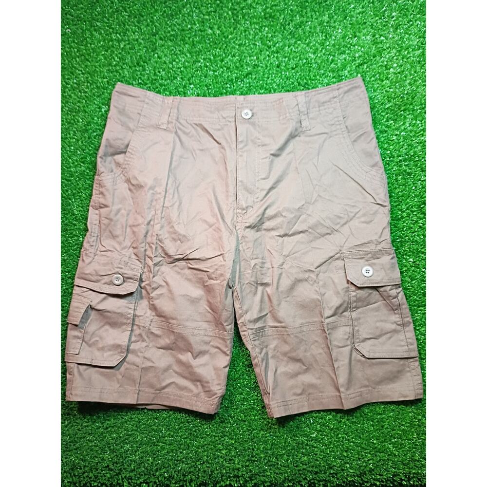 Men's Dark Brown Cotton Cargo Shorts - Size 36 NWT